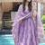 Lavender muslin printed designer plazzo suit