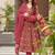 Red muslin printed designer plazzo suit