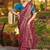 Dark pink dola silk blend gharchola design rich pallu saree