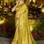 Parrot green dola silk blend gharchola design rich pallu saree