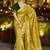 Parrot green dola silk blend gharchola design rich pallu saree