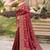 Maroon dola silk blend gharchola design rich pallu saree