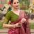 Maroon dola silk blend gharchola design rich pallu saree