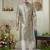 Men's green  sherwani set with print on computer thread work fabric art silk and faux satin