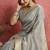 Light grey soft silk blend weaving saree