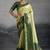 Parrot green soft kanjivaram silk blend meenakari weaving saree