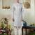 Men's green  sherwani set with digital print on fabric art silk and faux satin