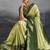 Parrot green soft kanjivaram silk blend meenakari weaving saree