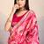 Rani pink zari border dola satin digital printed saree