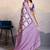 Purple zari border dola satin digital printed saree