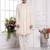 Men's cream  3 peice jacket set with imported jaquard silk and faux satin