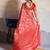 Red zari border dola satin digital printed saree