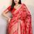 Red zari border dola satin digital printed saree