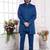 Men's blue  3 peice jacket set with imported jaquard silk and faux satin