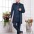 Men's green  3 peice jacket set with imported jaquard silk and faux satin