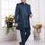 Men's green  3 peice jacket set with imported jaquard silk and faux satin