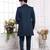 Men's green  3 peice jacket set with imported jaquard silk and faux satin