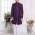 Men's wine  3 peice jacket set with imported jaquard silk and faux satin