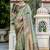 Light cyan kanjivaram silk blend meenakri weaving saree