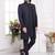 Men's black  3 peice jacket set with imported jaquard silk and faux satin