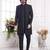 Men's black  3 peice jacket set with imported jaquard silk and faux satin