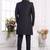 Men's black  3 peice jacket set with imported jaquard silk and faux satin