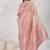 Tissue linen light pink woven saree