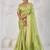 Tissue linen parrot green woven saree