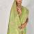 Tissue linen parrot green woven saree