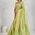 Tissue linen parrot green woven saree