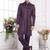 Men's wine 2 peice attach jacket set with imported jaquard silk and faux satin