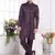 men's wine 2 peice attach jacket set with imported jaquard silk and faux satin