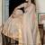 Silver tissue linen khatli handwork saree