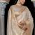Silver tissue linen khatli handwork saree