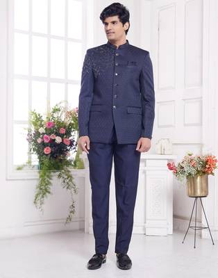violet jodhpuri with imported jaquard silk and faux satin 1