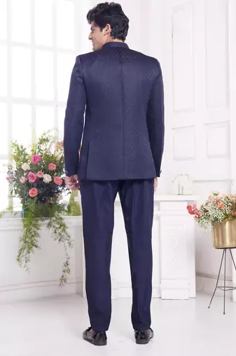 violet jodhpuri with imported jaquard silk and faux satin