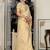 Light yellow tissue linen khatli handwork saree