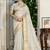Light grey tissue linen khatli handwork saree