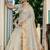 Light grey tissue linen khatli handwork saree