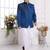 Men's blue  jodhpuri with imported jaquard silk and faux satin