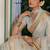 Light grey tissue linen khatli handwork saree