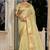 Light green tissue linen khatli handwork saree