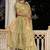Light green tissue linen khatli handwork saree