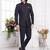 Men's black  jodhpuri with imported jaquard silk and faux satin