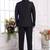 Men's black  jodhpuri with imported jaquard silk and faux satin