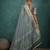 light teal tissue linen khatli handwork saree