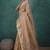 beige tissue linen khatli handwork saree