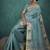 light blue tissue linen khatli handwork saree