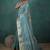 light blue tissue linen khatli handwork saree