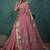 light pink tissue linen khatli handwork saree